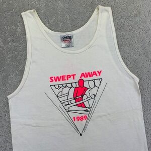 Vintage‎ 1989 Swept Away Capital Rowing Club Tank Top Size Small White Oneita